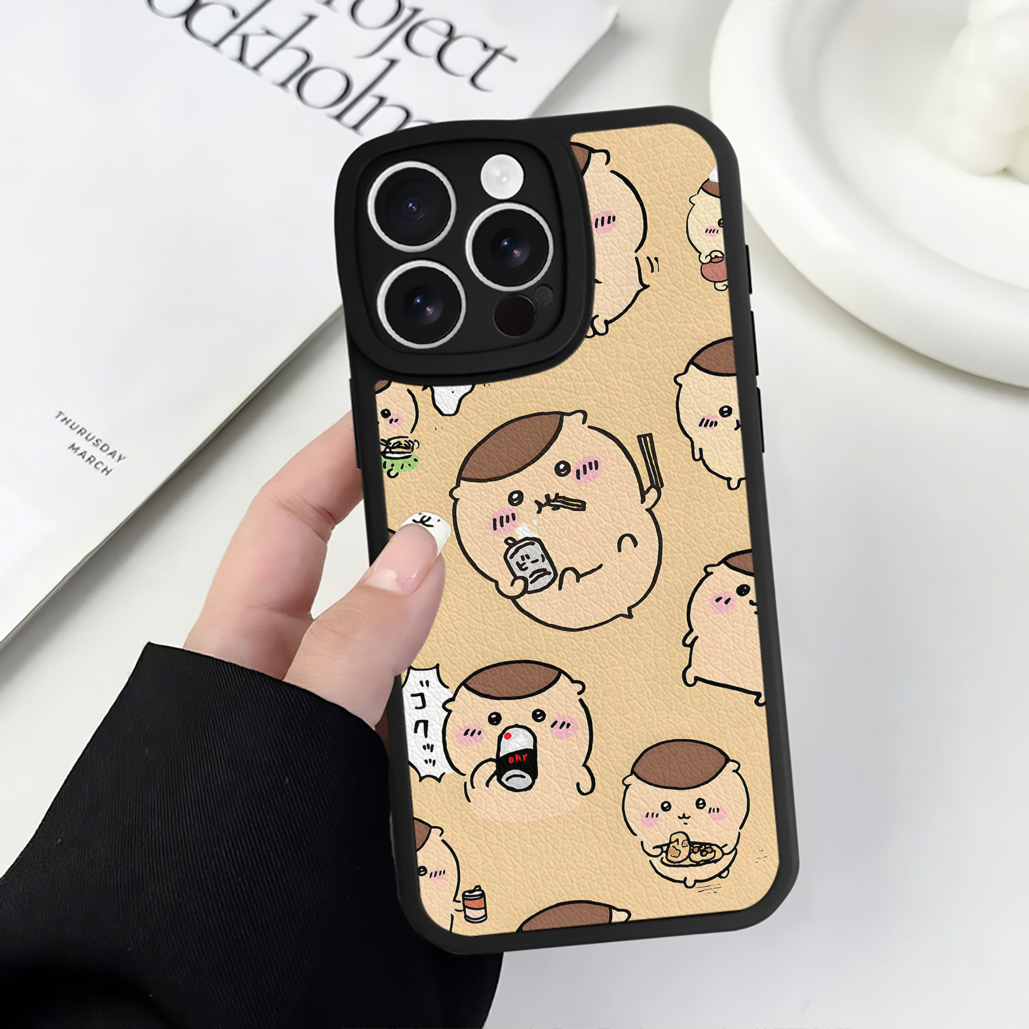 （画像用） ちいかわ Chii-kawa 【iPhone 16シリーズ対応】シリコンスマホケース（レザー調） 材質：シリコン
